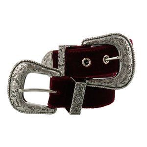 B-Low The Belt Bri Bri Velvet Red Burgundy Belt M